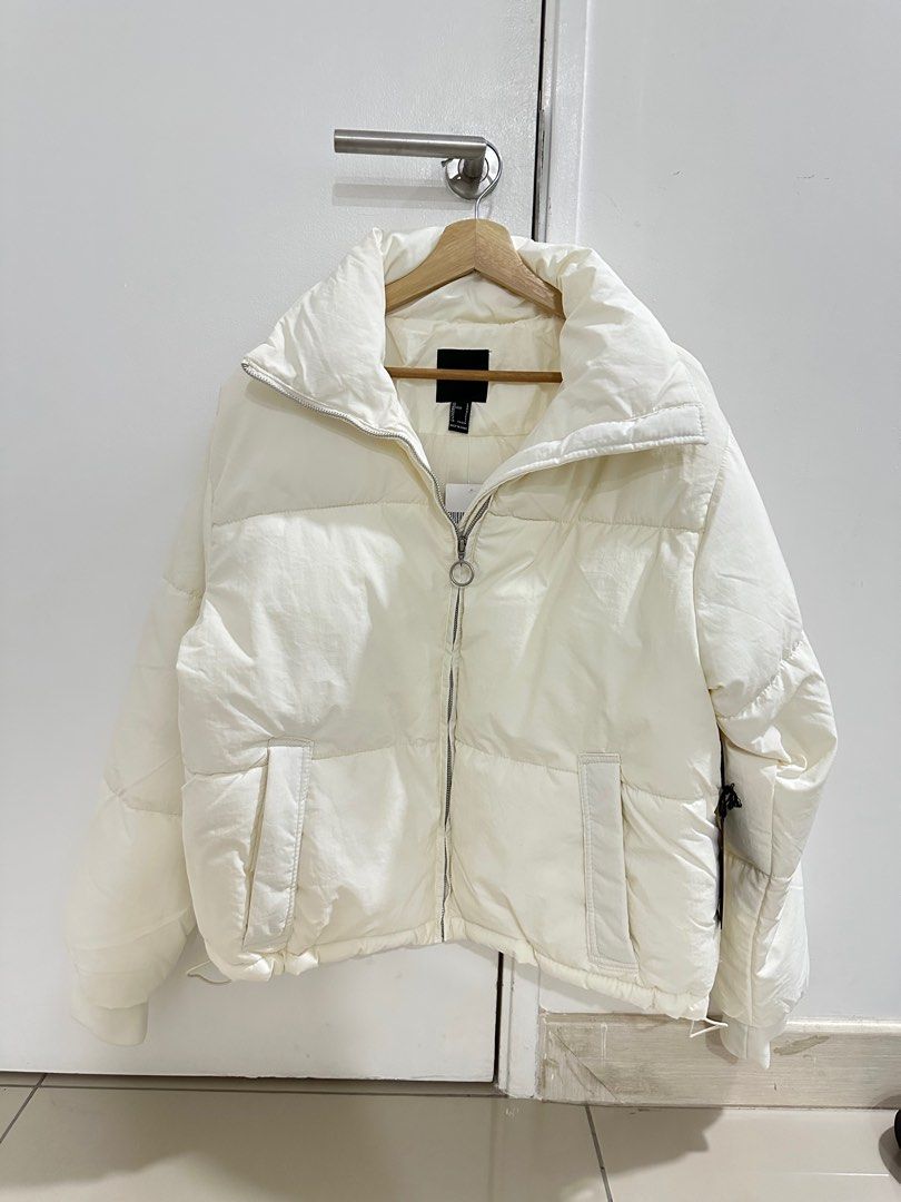 White puffer jacket cheap forever 21