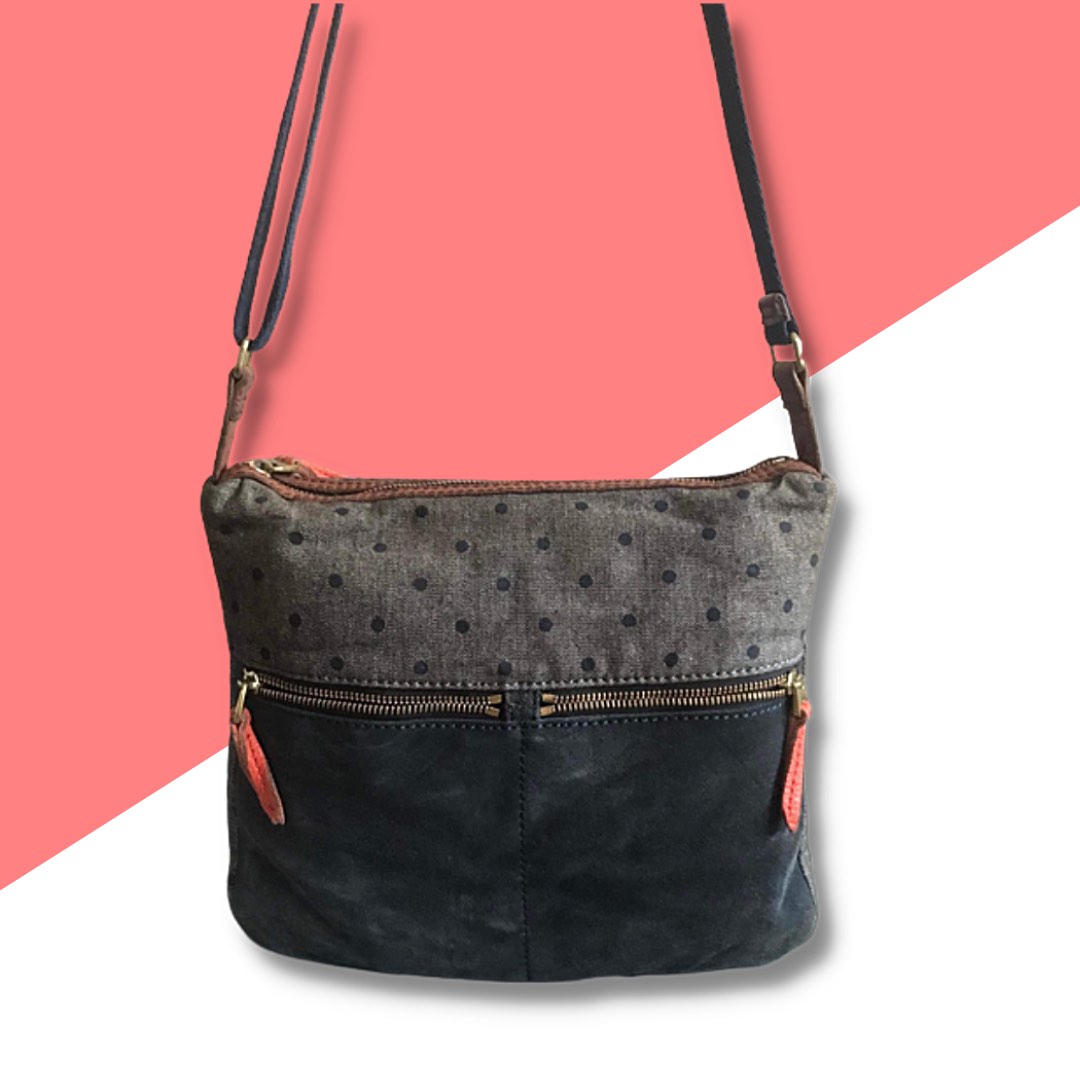 Fossil Double Zip Crossbody, Luxury, Bags & Wallets on Carousell