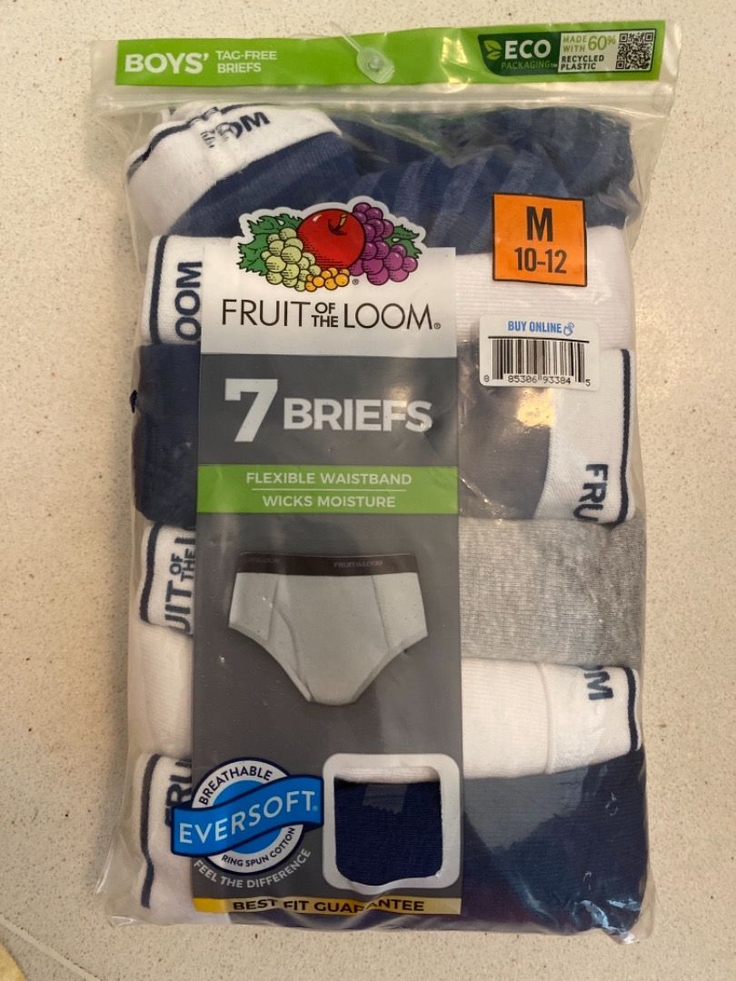 Fruit Of The Loom Jungen Thermohosen 2er-Pack – Schwarz/natur, Mini-Waffelstoff, Größe 14-16