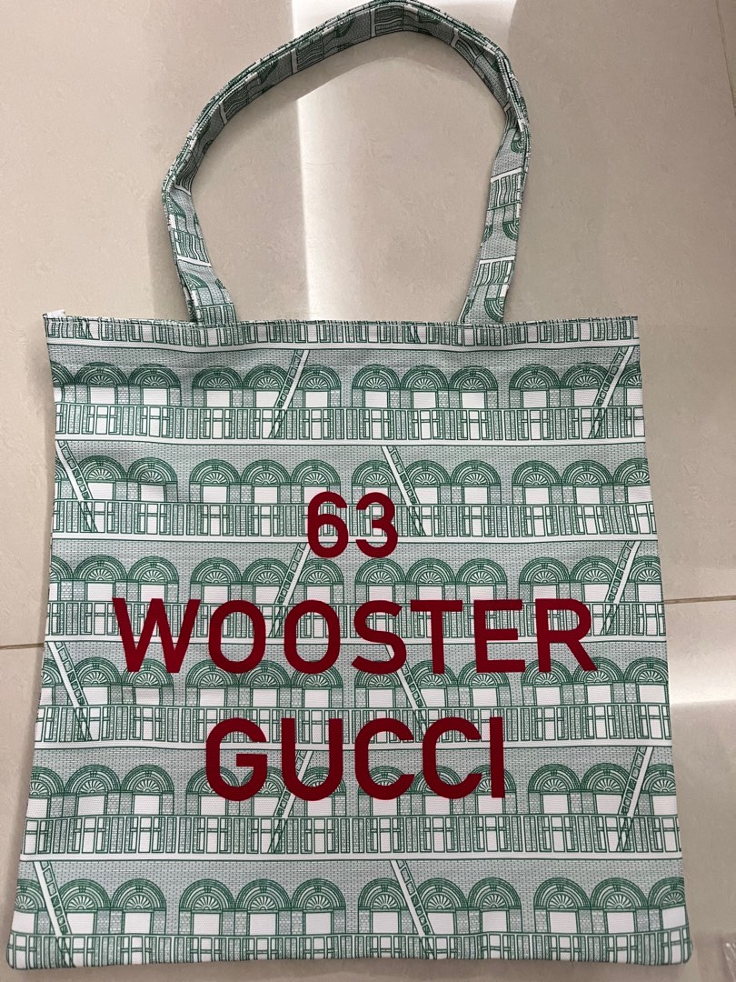 Gucci x THE MET 63 Wooster Canvas Shopping Tote Bag Free Shipping