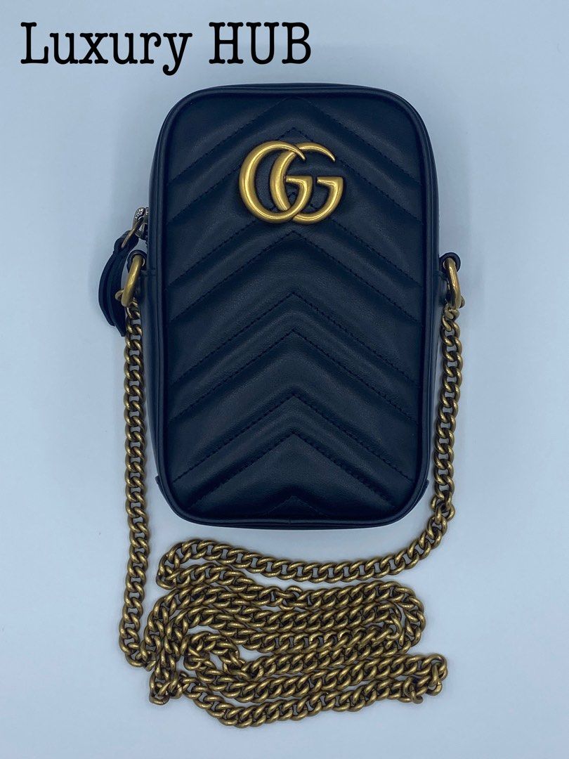 Gg marmont 2.0 quilted leather discount coin purse on a chain