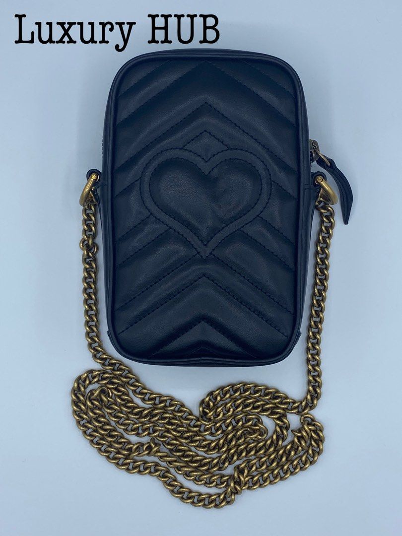 Gg marmont 2.0 quilted leather coin purse clearance on a chain