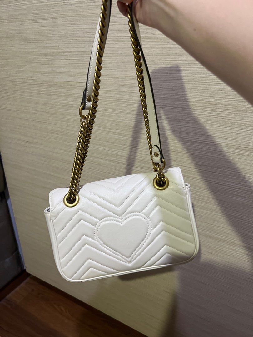 Gucci Marmont Small white Maltese, Luxury, Bags Wallets on Carousell