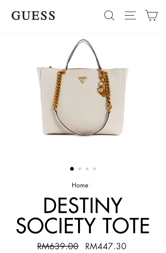 Guess Destiny Society Tote, Luxury, Bags & Wallets on Carousell