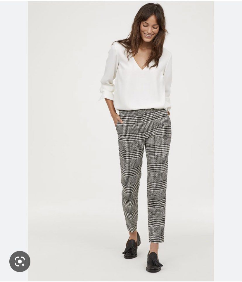 H&m checked shop trousers women's