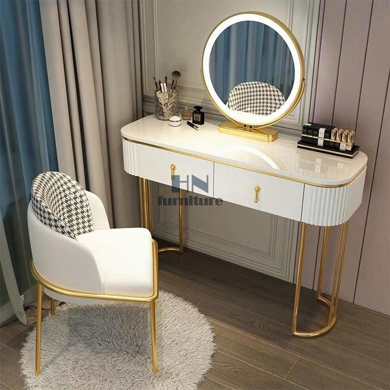 hn0240 VERNIE _ Modern Luxury Vanity Table Set / Dresser, Furniture
