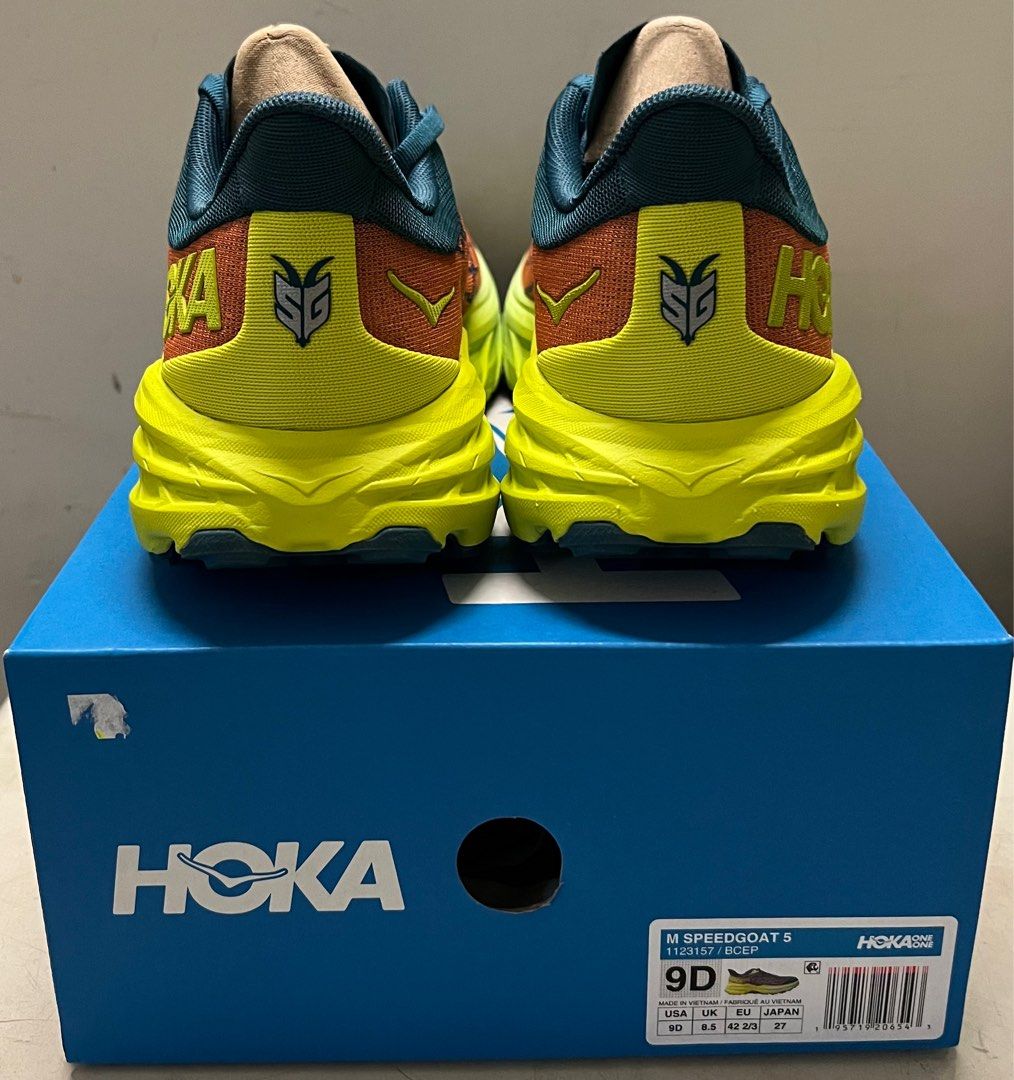 HOKA M SPEEDGOAT 5 size 9D HOKA one one vibram, 男裝, 鞋, 波鞋 Carousell