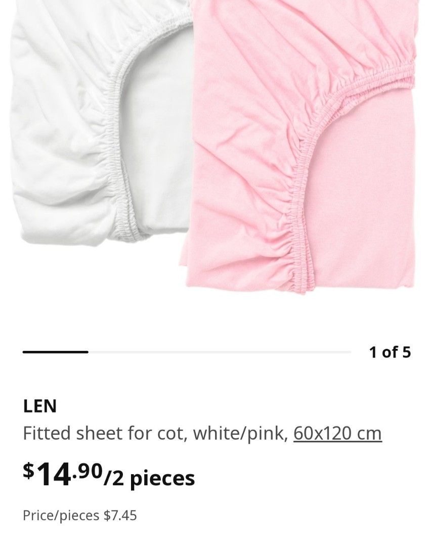 Ikea fitted sheet for baby cot, Babies & Kids, Baby Nursery & Kids