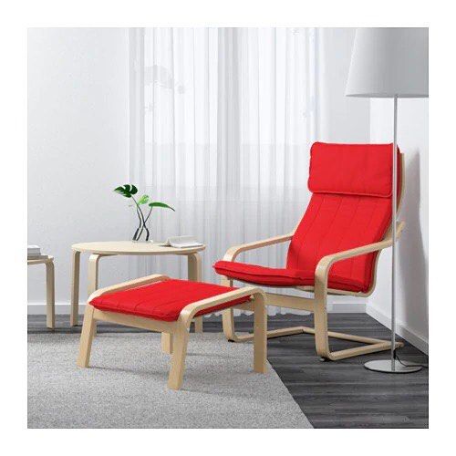 Ikea poang chair on sale red
