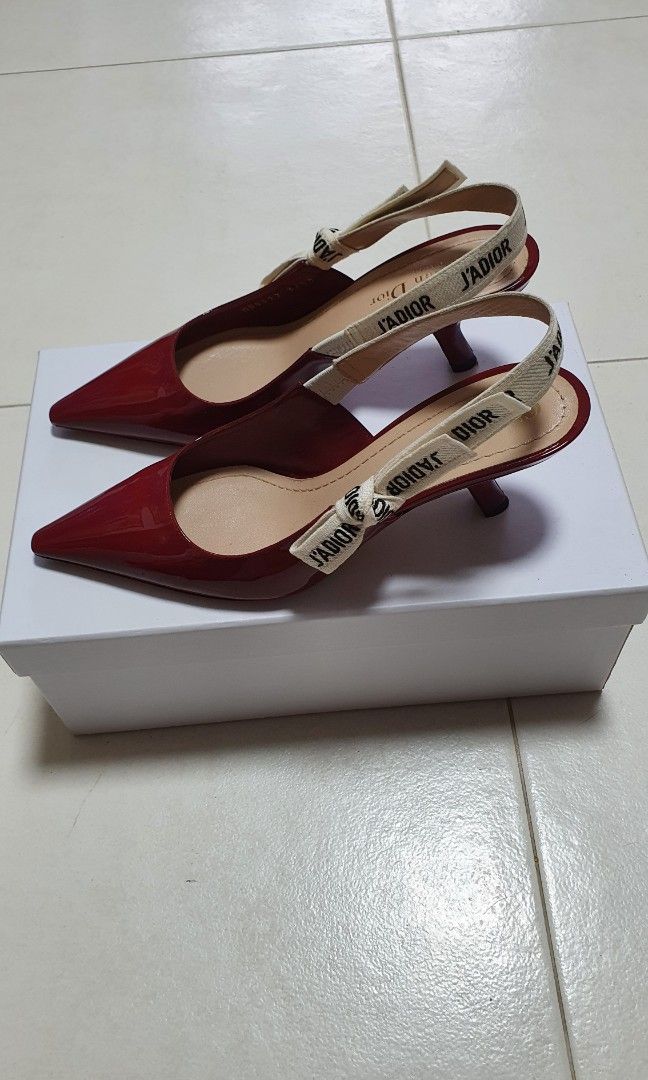 Red slingback clearance kitten heels