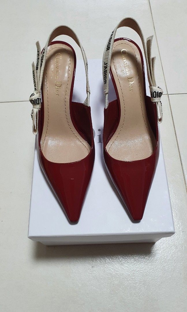 Red slingback kitten new arrivals heels