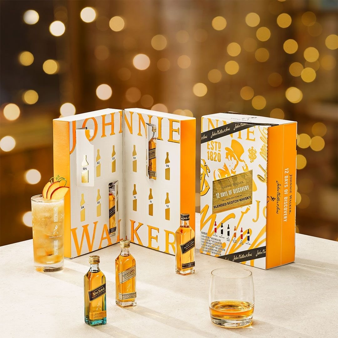 JOHNNIE WALKER ADVENT CALENDAR (12 DAYS OF DISCOVERY) 50MLX12, 嘢食 & 嘢飲