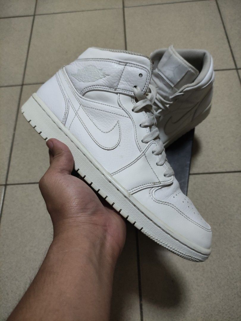 triple white jordan 1 women's