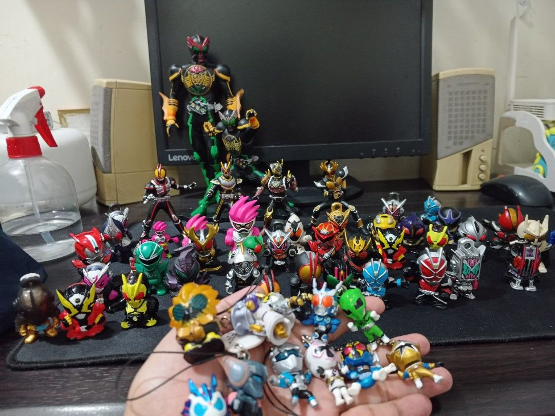 KAMEN RIDERS (Category: Figurines & Statues) located in Angono. Submitted by killmoore1017 (Listing ID 1200414043, Image 3). Description: KAMEN RIDER TAKE ALL 2,500 Mini Kamen 11 keychain 39 bandai finger puppet kamens Total of 50 2 Kamen rider OOO statue 4 PCs kamen mini statue Loose First payment first take all only GCASH MOP LALAMOVE/GRAB MOD.