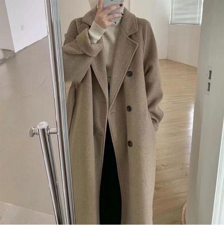 womens khaki wool coat
