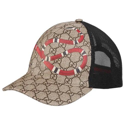 Kingsnake print GG Supreme baseball hat (Brown), Men's Fashion, Watches