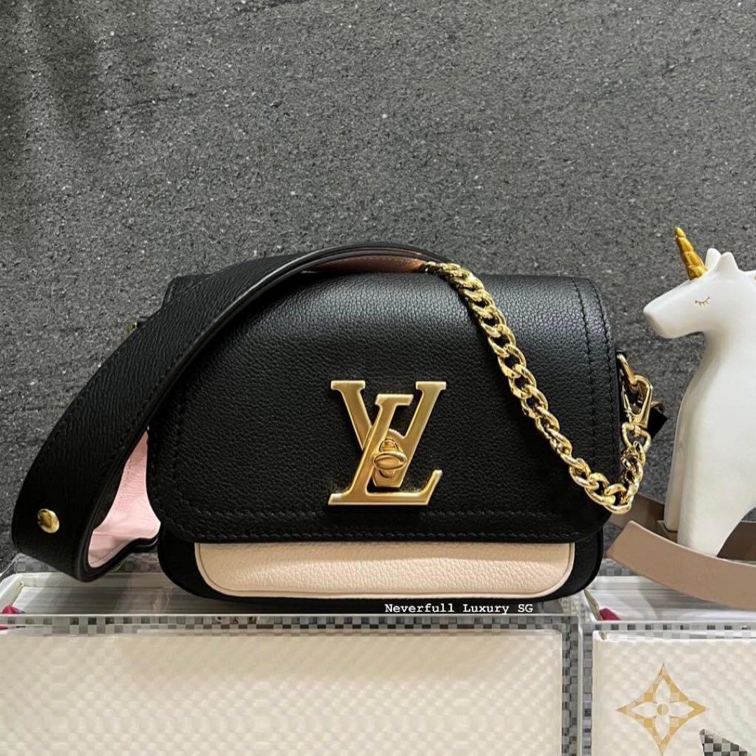 Louis Vuitton Grained Calfskin Lockme Tender Noir