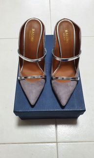 Malone Souliers Maureen Grey Suede Mules