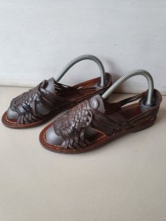 MANGO Genuine Leather Woven Flats