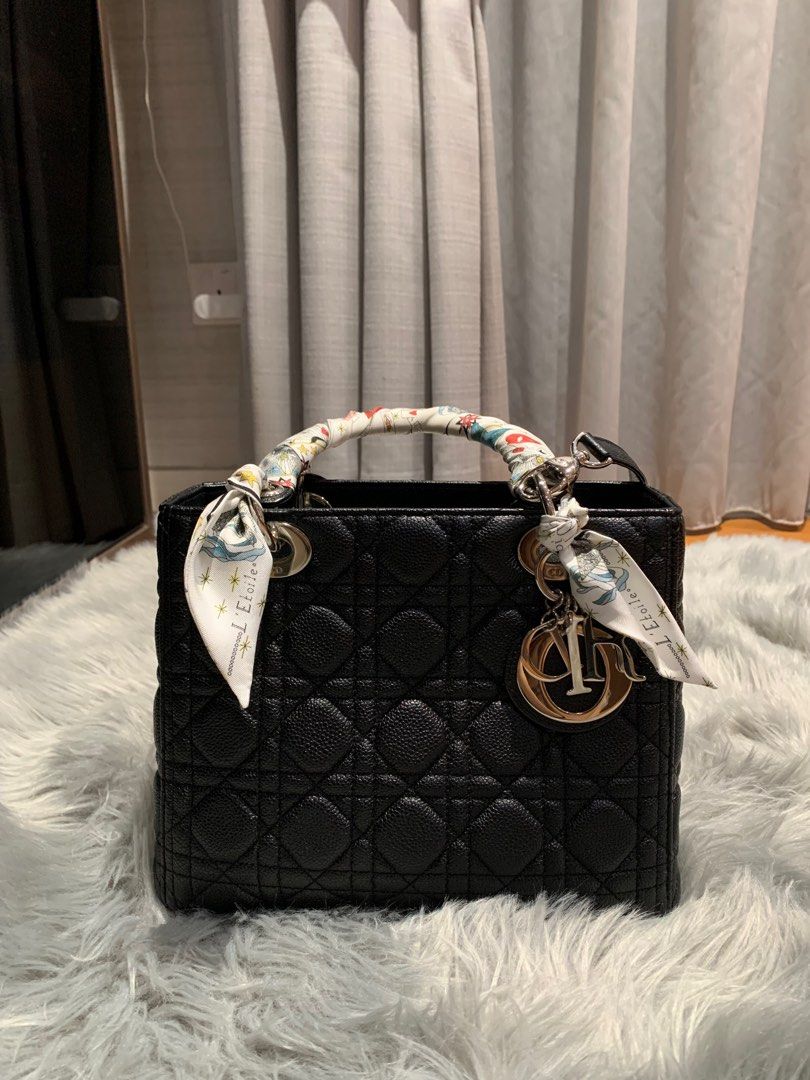 Medium Lady Dior in Black Caviar Leather Luxury Bags Wallets on Carousell