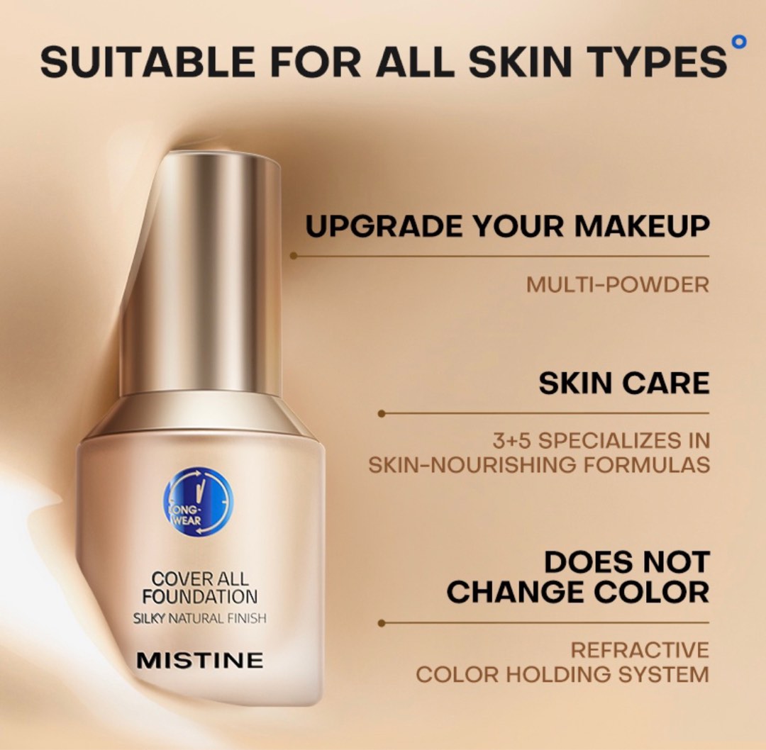 Mistine Cover All Foundation, Beauty & Personal Care, Face, Makeup on