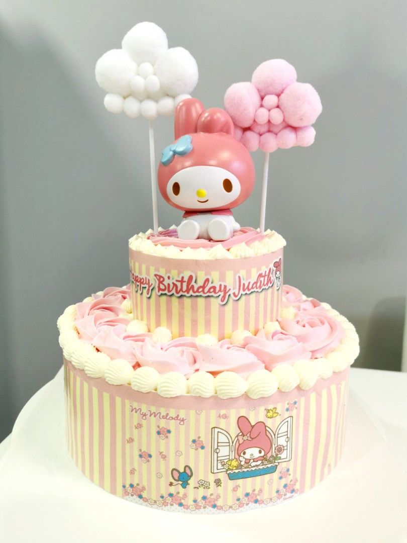 My Melody Cake 2 tier, Food & Drinks, Homemade Bakes on Carousell
