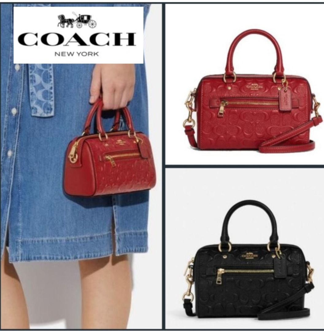 Authentic Coach Mini Rowan Satchel Bag in Navy Blue, Luxury, Bags & Wallets  on Carousell