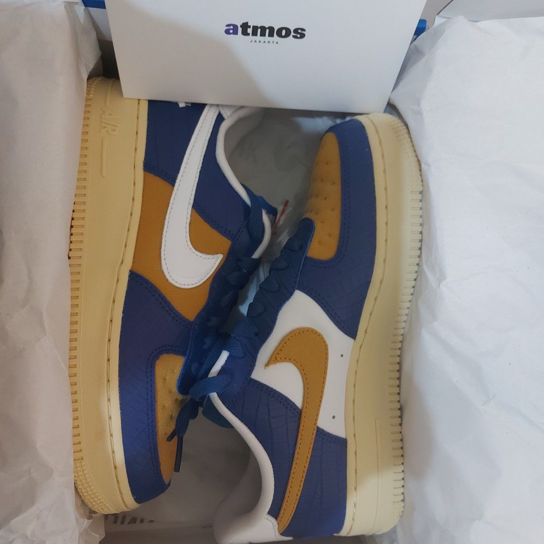 Nike Air Force 1 Low Sp Undefeated 5 On It Blue Yellow, Fesyen
