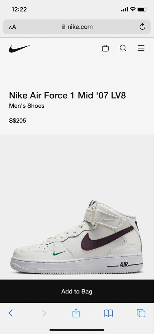 Air force one new arrivals lv8 mens