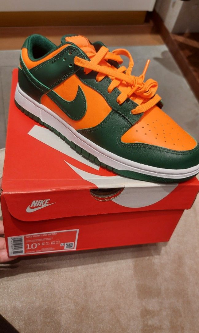 Nike Dunk low Miami size 44 44.5 Fesyen Pria Sepatu Sneakers di Carousell