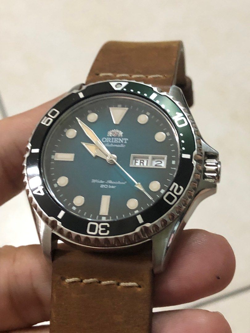 Orient Kamasu II green flume dial