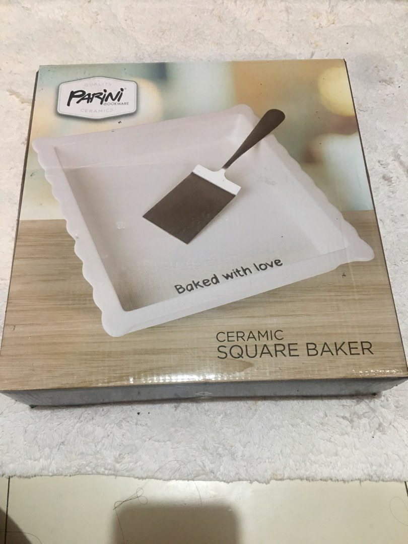 Parini Cookware Ceramic 10" Square Baker "Baked With Love", Furniture & Home Living, Kitchenware