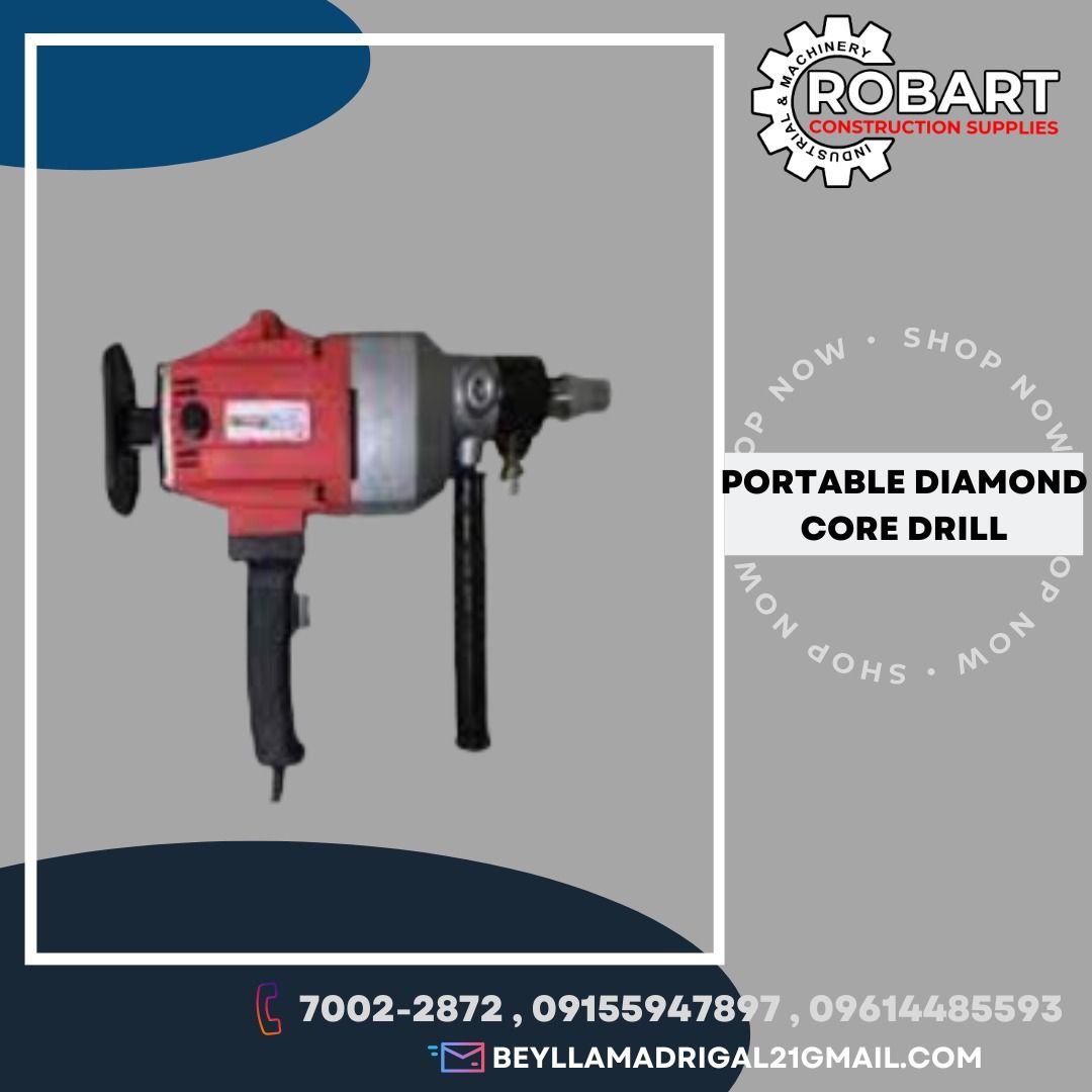 Portable Diamond Core Drill (Category: Construction Tools & Equipment) located in Manila. Submitted by bellarobart (Listing ID 1200414145, Image 1). Description: Portable Diamond Core Drill Brand: Titan Model: TST-DCD160 Capacity: 160mm Rated Power: 200W Voltage: 220v / 60hz Single Phase 𝑹𝑶𝑩𝑨𝑹𝑻 𝑪𝑶𝑵𝑺𝑻𝑹𝑼𝑪𝑻𝑰𝑶𝑵 𝑺𝑼𝑷𝑷𝑳𝑰𝑬𝑺 Office Address: 1405 Yuseco St. Sta Cruz Manila SEND US MESSAGE FOR INQUIRIES ‼️‼️ 🔵100% Trusted Supplier