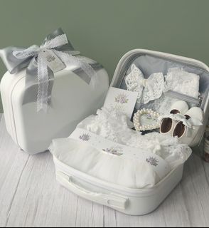 Princess White Baby Girl Gift Set In Exclusive Baby Cabin Size Luggage
