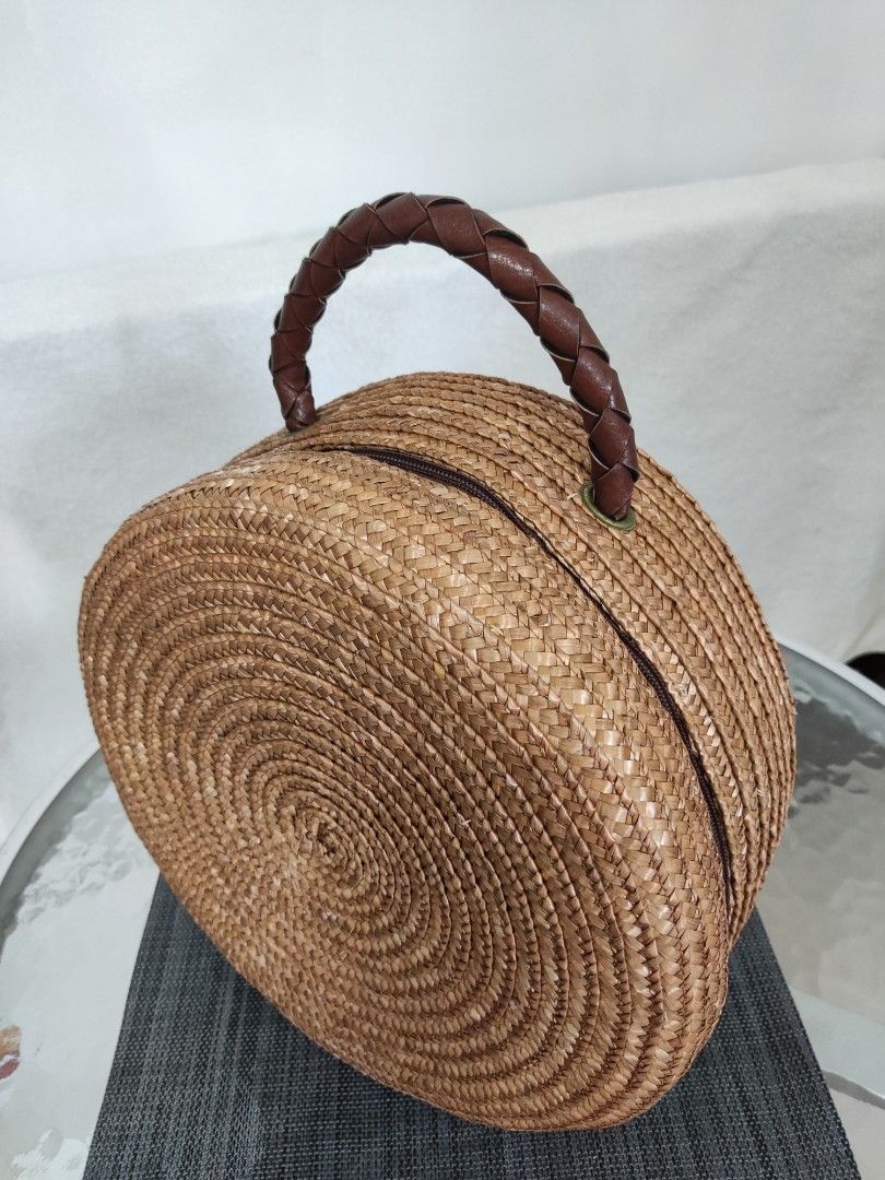 Wicker top bag round