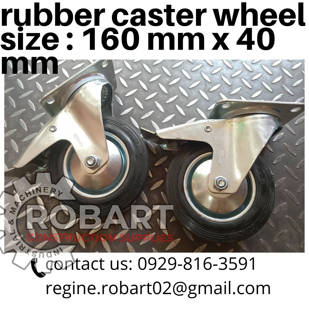 rubber caster wheel size 160 mm x 40 mm, Commercial & Industrial