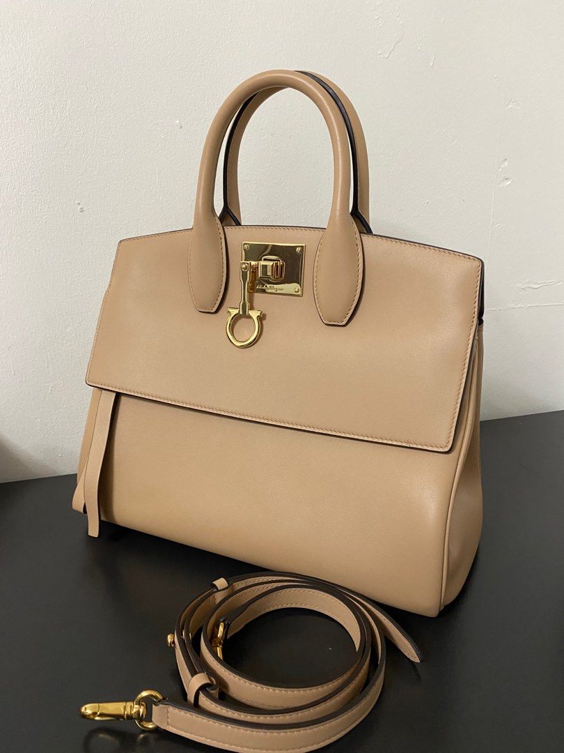 Ferragamo studio cheap bag almond