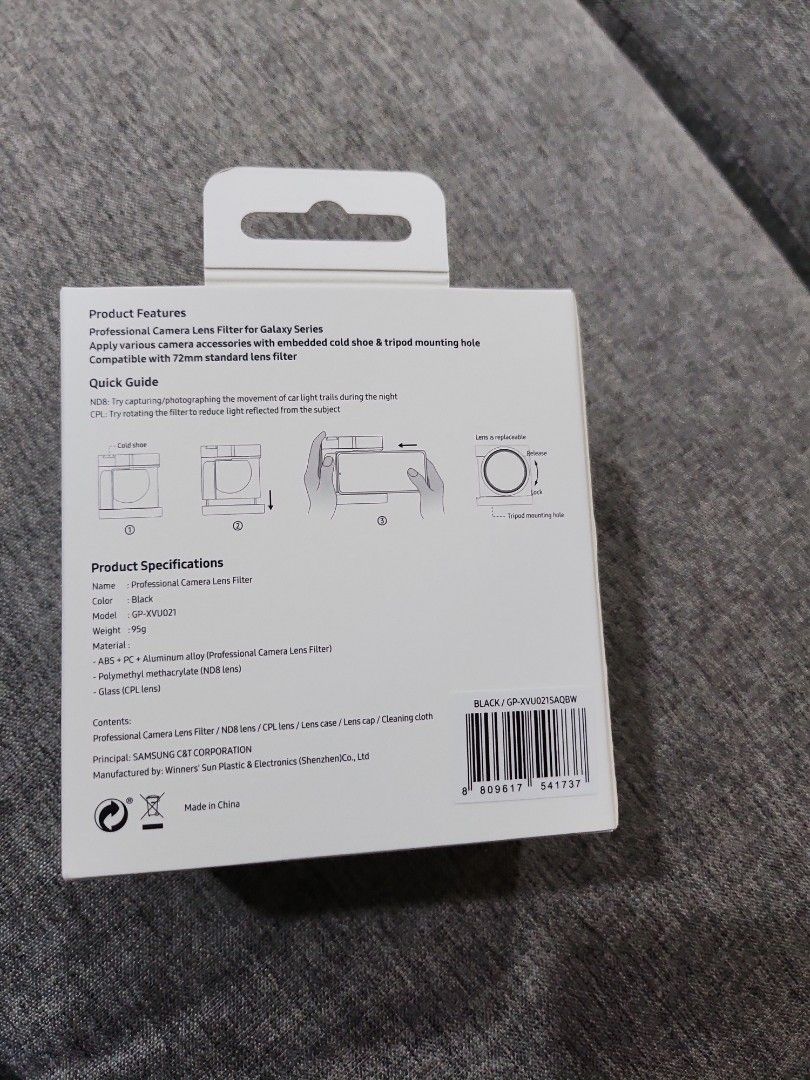 Samsung original professional camera lens filter (Original price RM169