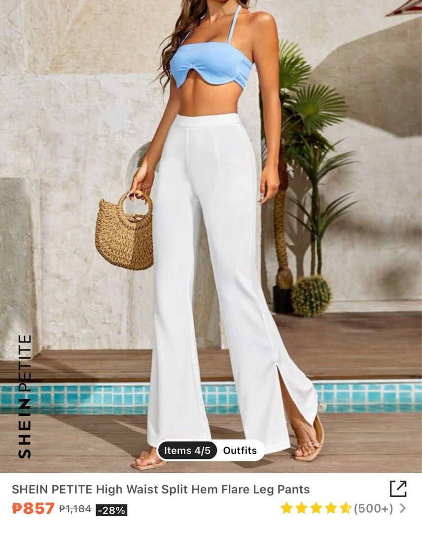 Shein White Flare Pants, Women's Fashion, Bottoms, Other Bottoms on  Carousell