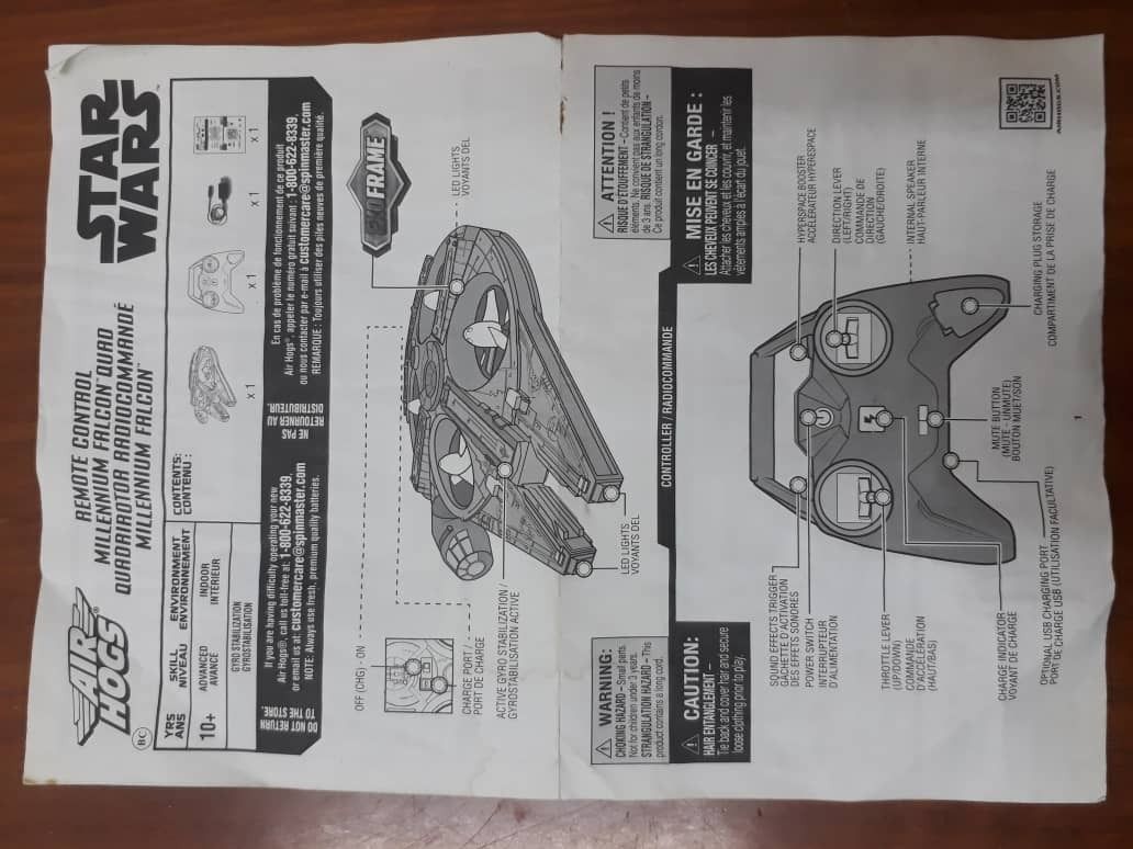 Air hogs shop millennium falcon instructions