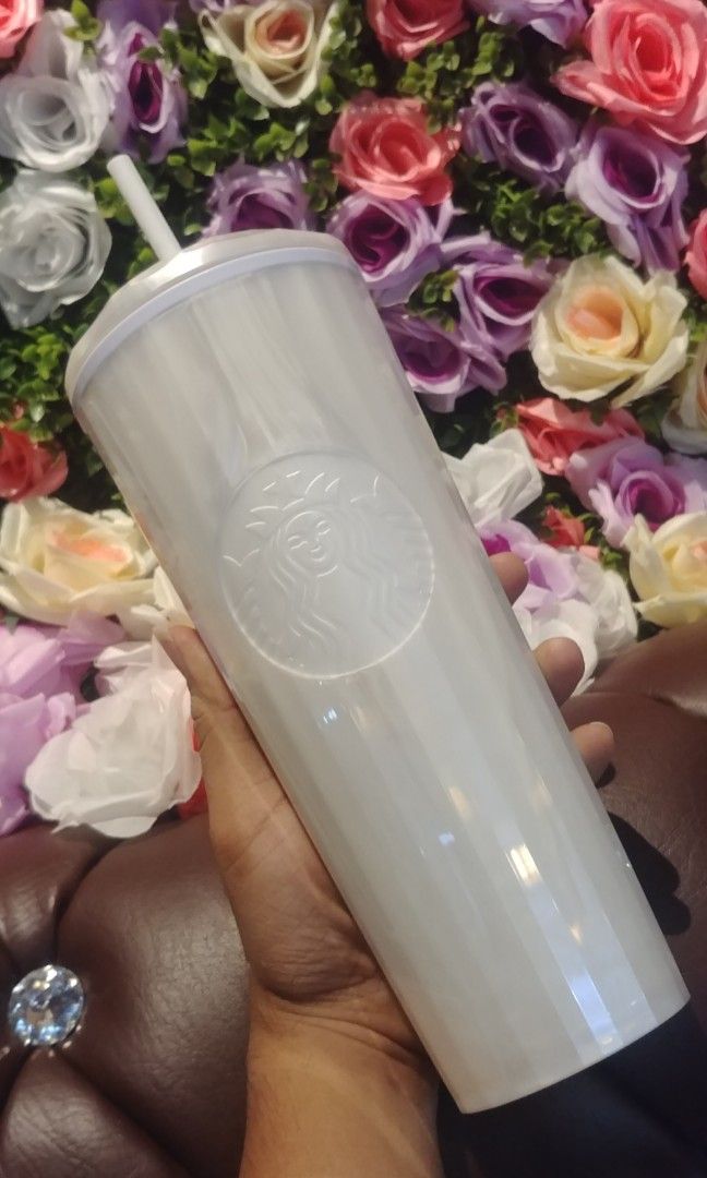 Starbucks White Pearl Dome Kaleidoscope 2022 Tumbler Cold Cup Venti 24oz