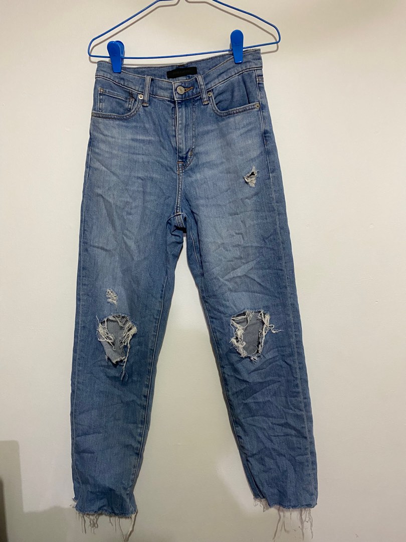 Uniqlo Denim Ripped Jeans, Women's Fashion, Bottoms, Jeans & Leggings