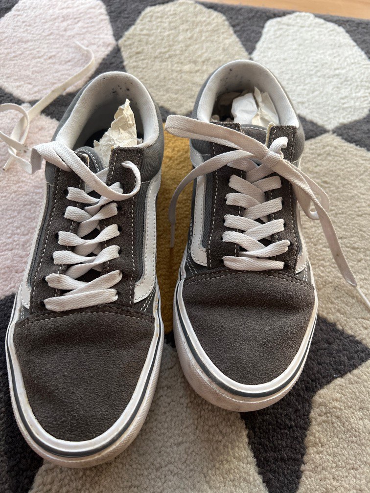light grey and white vans