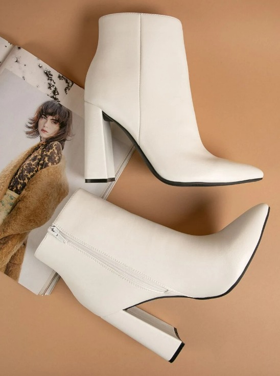 White vegan leather boots hotsell