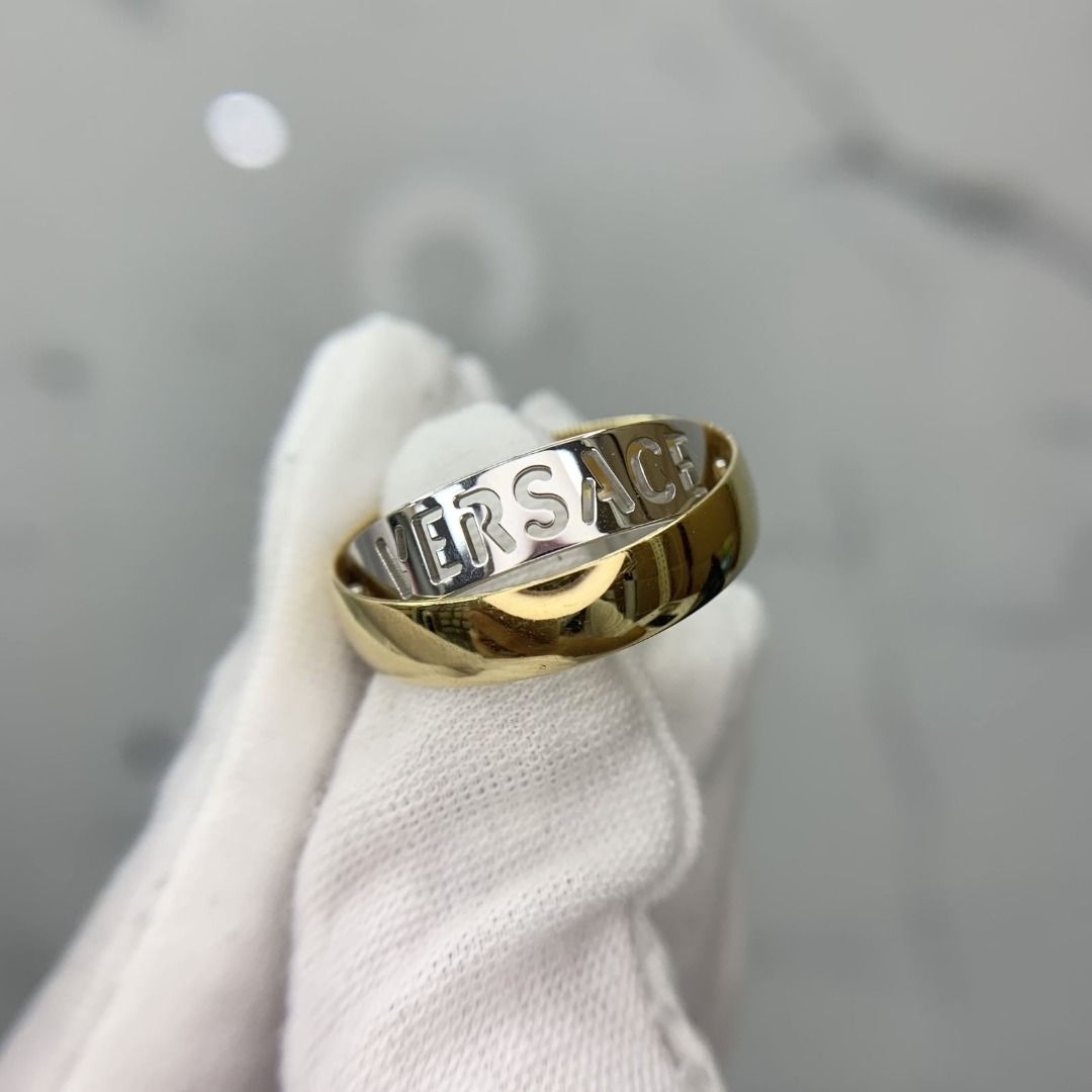 VERSACE YG750 DOUBLE 6.38G RING 227029034 EK Luxury Accessories