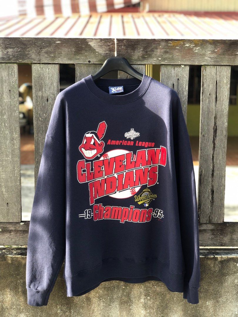 Vintage Lee Sport MLB Cleveland Indians Mens Large Long Sleeve Gray  Sweatshirt