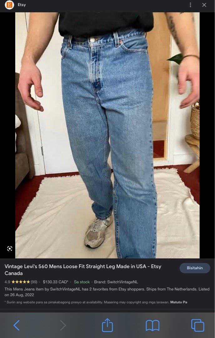 Vintage Levi's 560 loose fit/Baggy style,Actual Waistline 32, Men's  Fashion, Bottoms, Jeans on Carousell