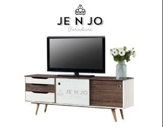 Walnut-White TV Stand TV Rack perfect for  55"- 65" Television