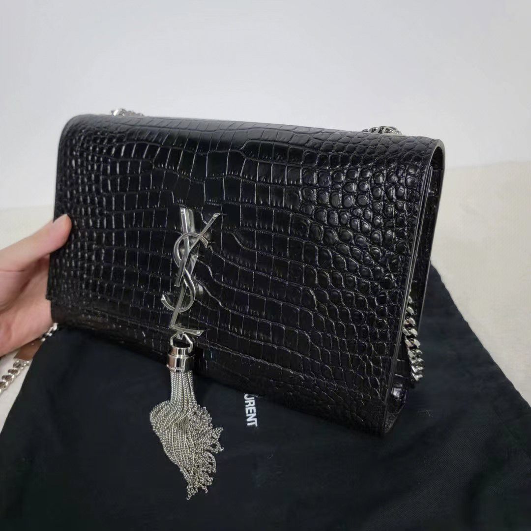 YSL crocodile tassel crossbody bag, Luxury, Bags & Wallets on Carousell