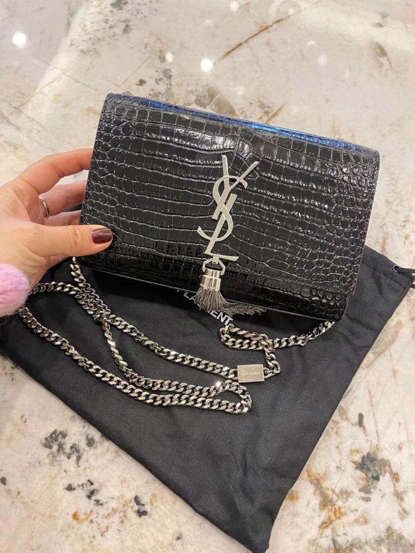Ysl croc pouch deals